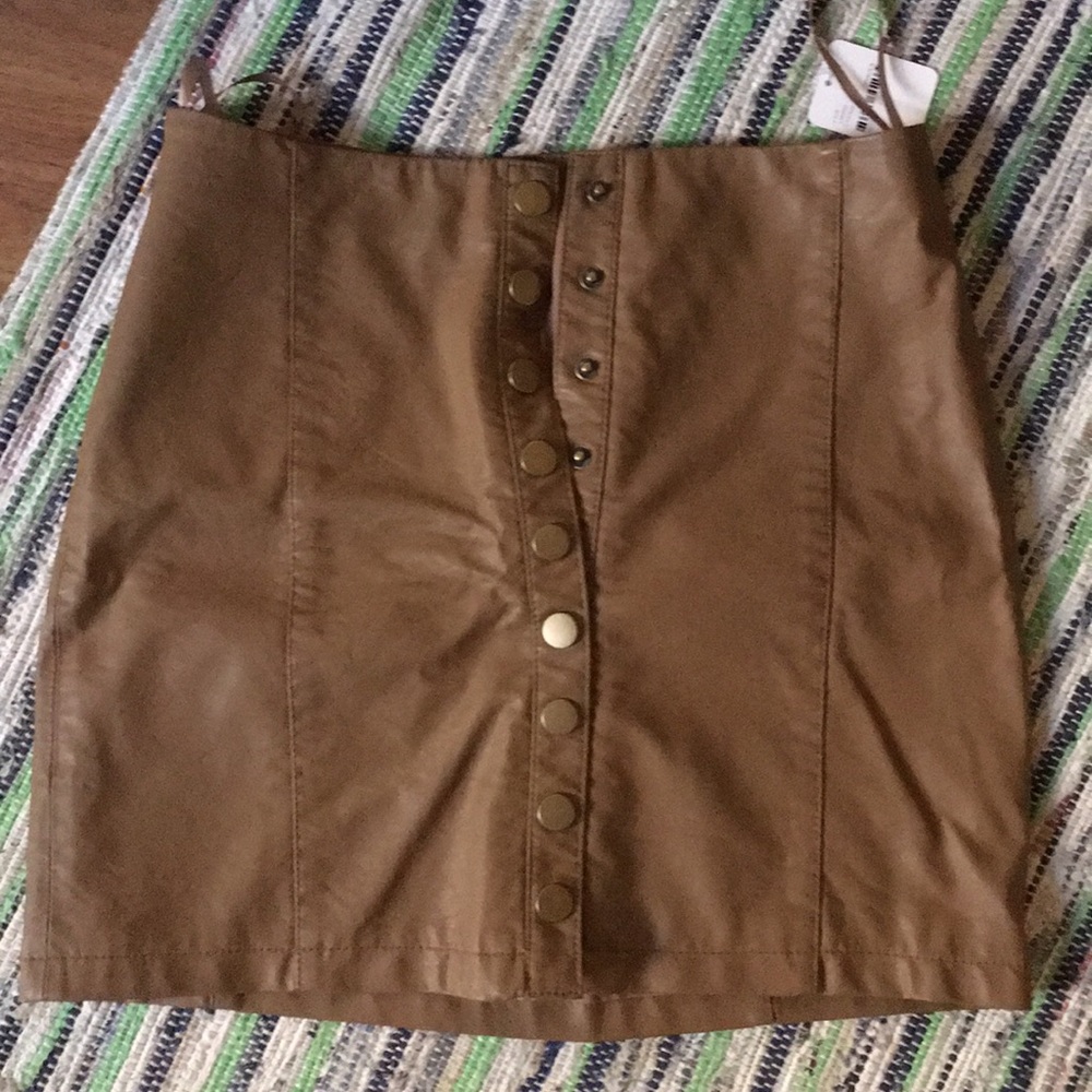 Free People Vegan Leather Skirt